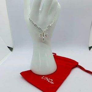 Uno de 50 TAKE ME Dragonfly Silver Chain Link Bracelet Medium 20cm